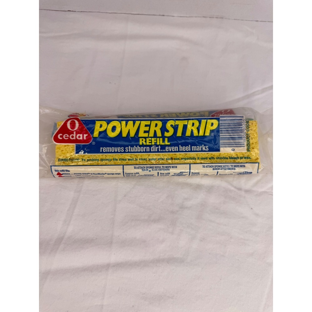 Vintage O-Cedar Power Strip Sponge Mop Refill 1974 Drackett 00201 00216 Yellow‎